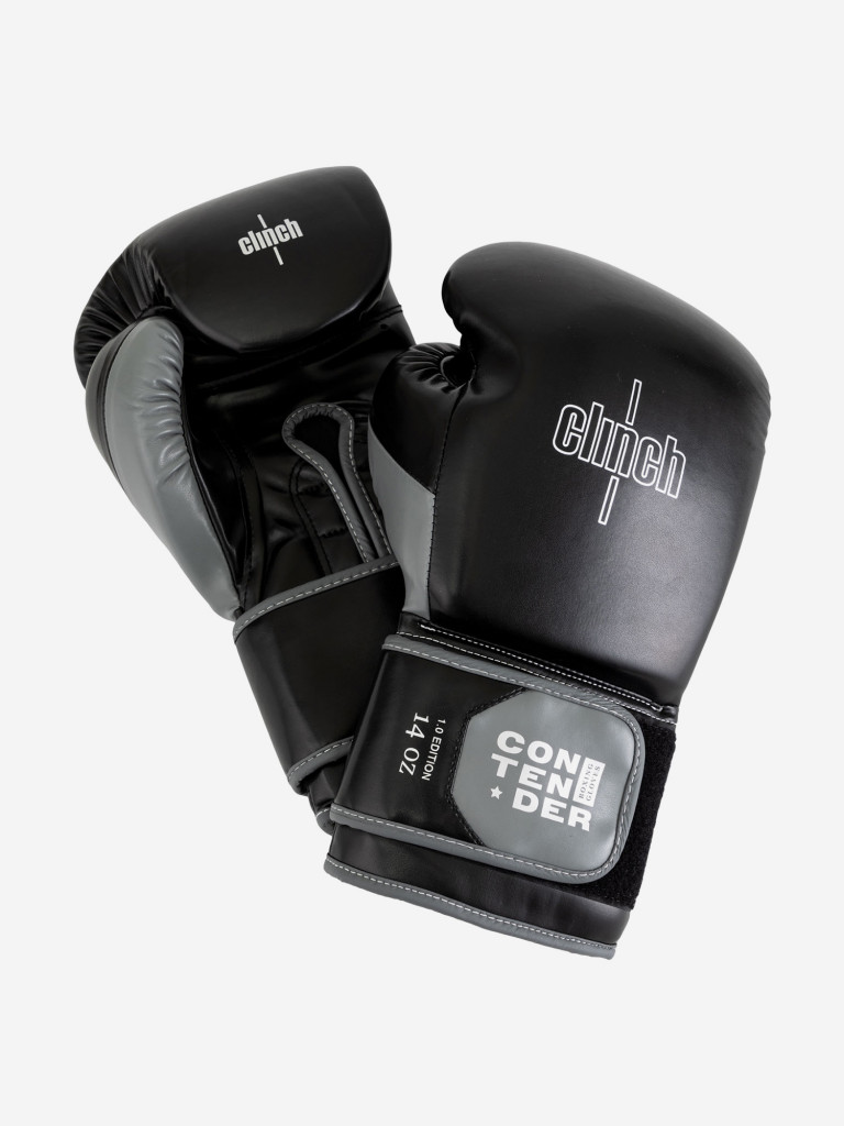 Перчатки боксерские Clinch Contender черно-серые