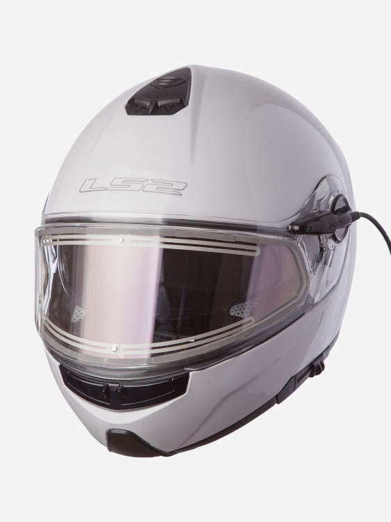 Мотошлем FF325 STROBE ELECTRIC SNOW Solid снегоходный LS2 (белый глянцевый)