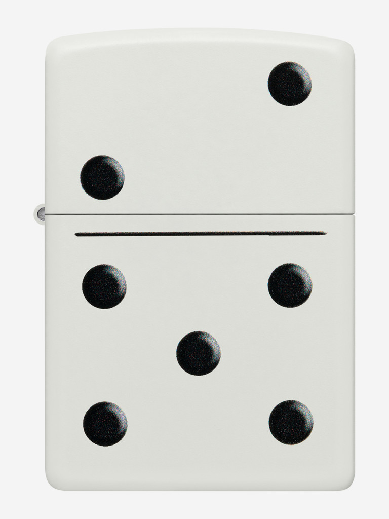 Зажигалка бензиновая ветроустойчивая Zippo Domino Design White Matte