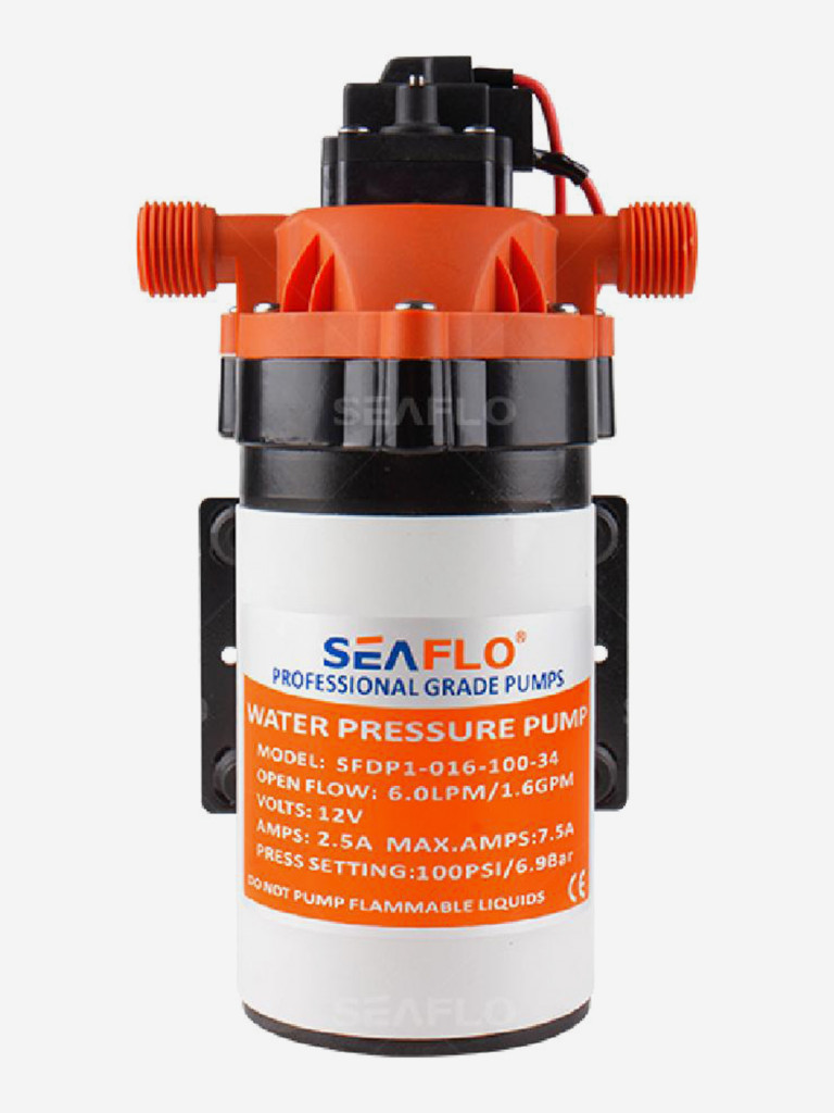 Помпа водоподающая SeaFlo мембранная, 12V, 6 л/мин, 6.9 BAR, 100 PSI