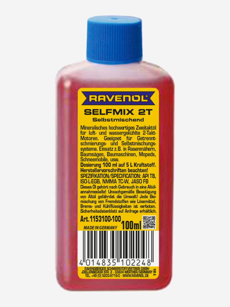 Моторное масло для 2T RAVENOL Selfmix 2T, 0,1 литра