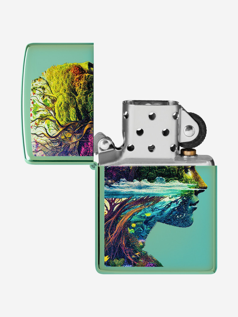 Зажигалка бензиновая ветроустойчивая Zippo One with Nature Design High Poli