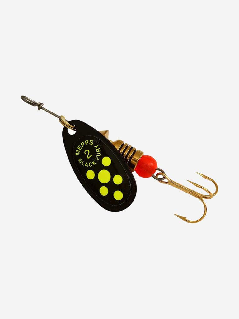 Блесна для рыбалки вертушка Mepps BLACK FURY 2, Black/Chartreuse, 1 штука