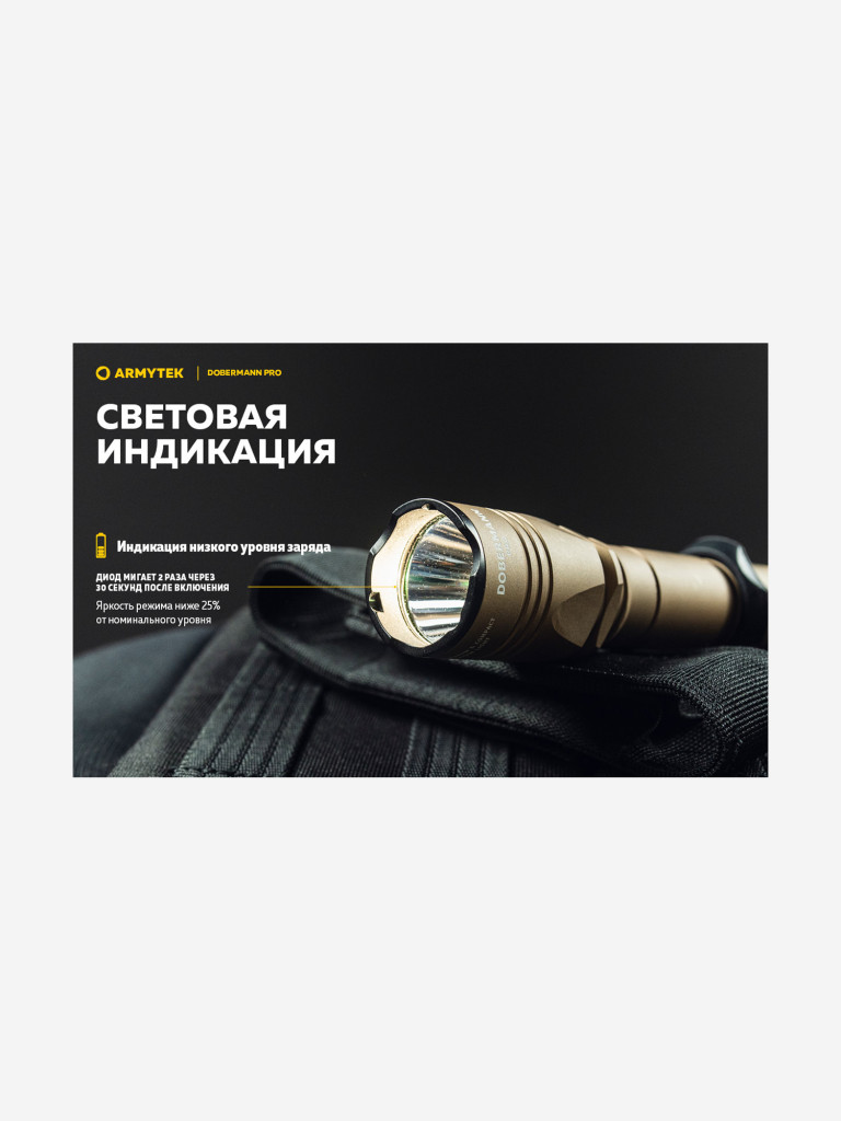 Фонарь ручной Armytek Dobermann Pro Magnet USB Sand, теплый свет