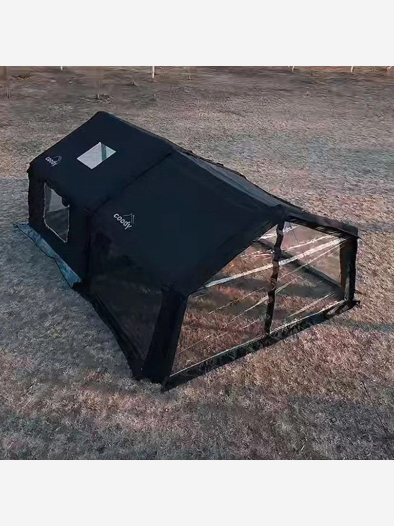Надувная палатка Coody 10.0 Pro Black, 6–8 человек, всесезонная, 19,44 м²