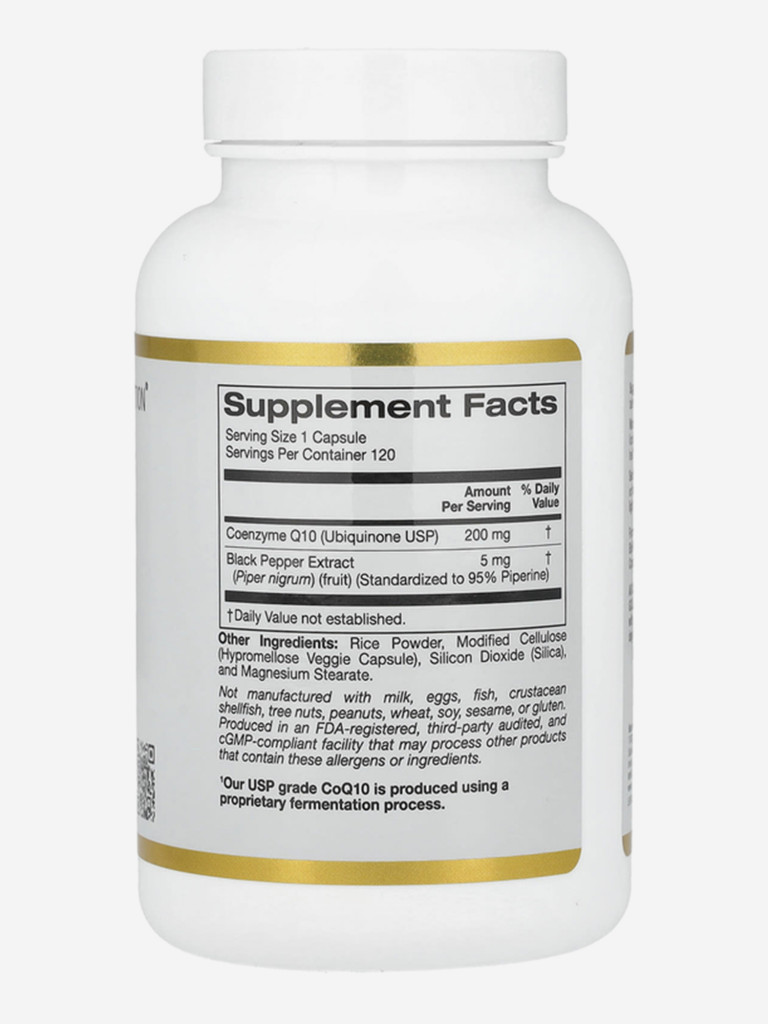 Коэнзим Q10 California Gold Nutrition 200 мг, 120 капсул