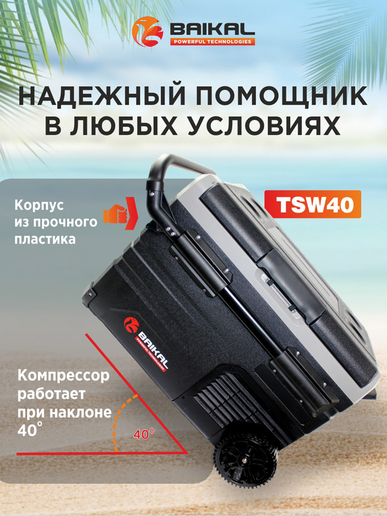 Автомобильный холодильник TSW40 12/24/110/220V