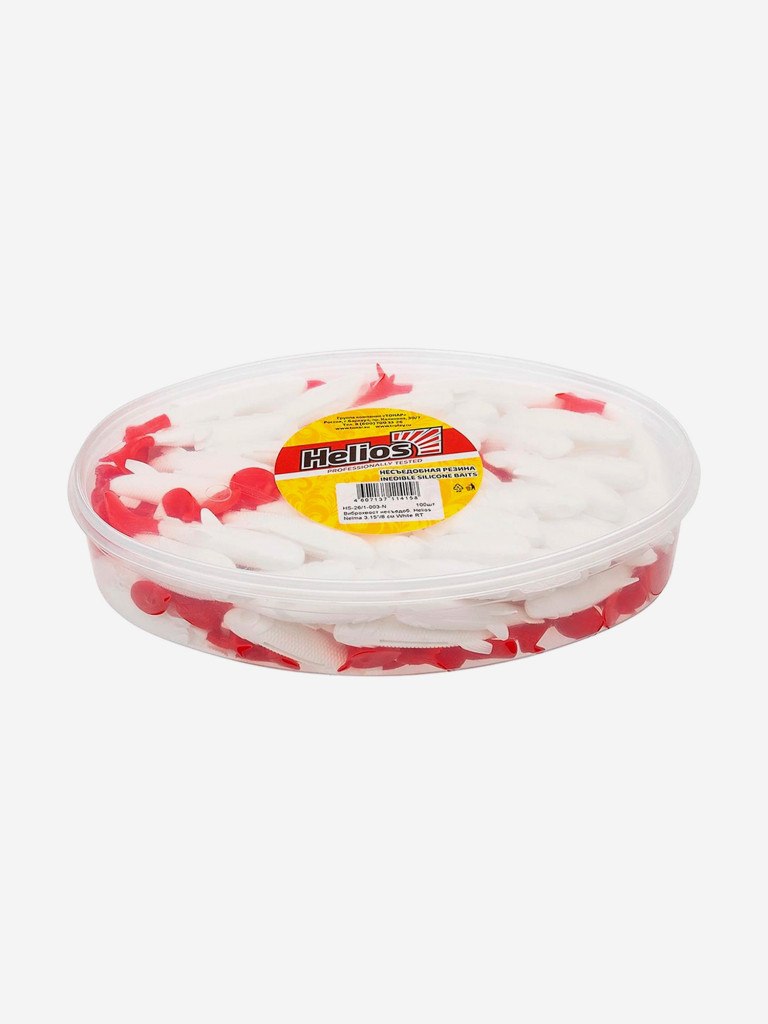 Мягкая приманка Helios Nelma, 3,15'' / 8 см, White RT, 100 шт (HS-26/1-003-N)