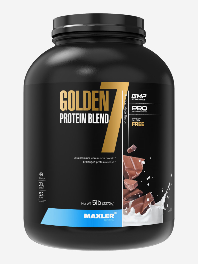 Протеин многокомпонентный Maxler Golden 7 Protein Blend 5lb (2270 г) - Молочный шоколад