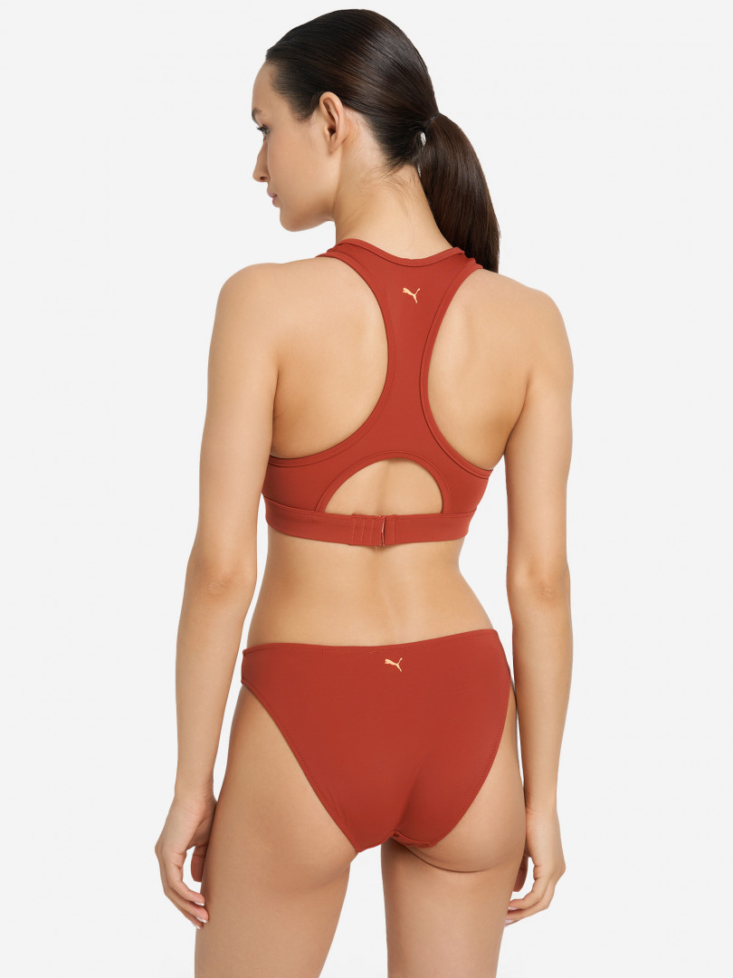 фото Лиф женский puma racerback swim top, коричневый