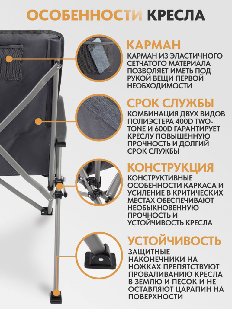 Комфортное складное кресло Trek Planet Vango Deluxe