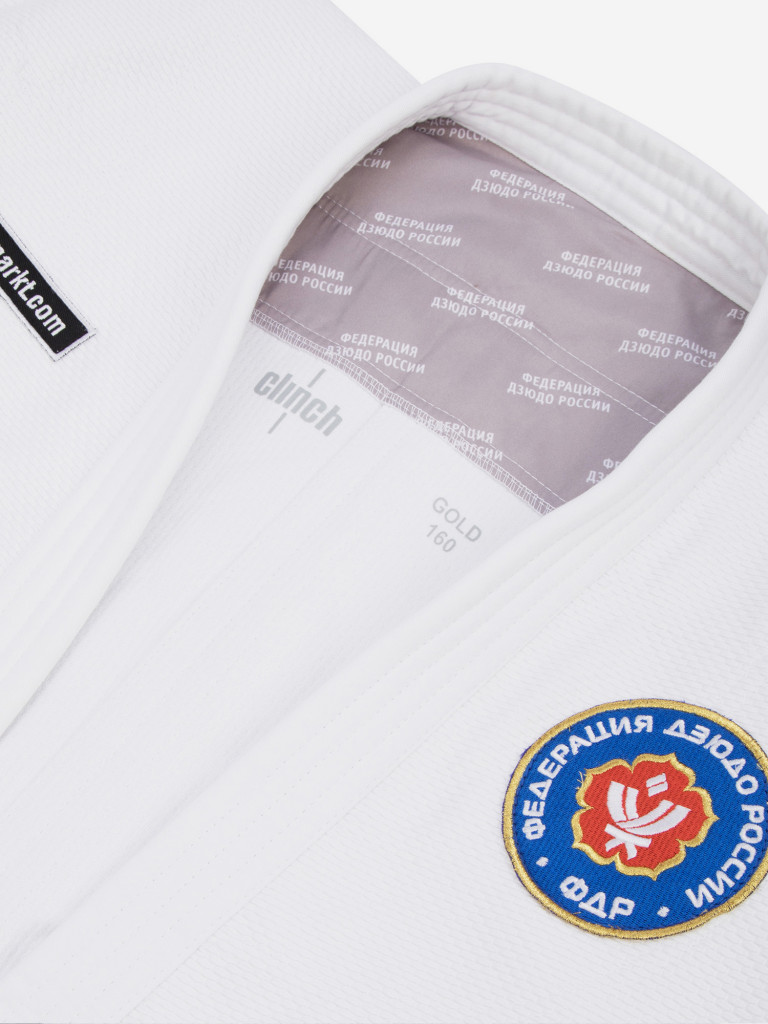 Кимоно для дзюдо подростковое Clinch Judo Gold FDR белое