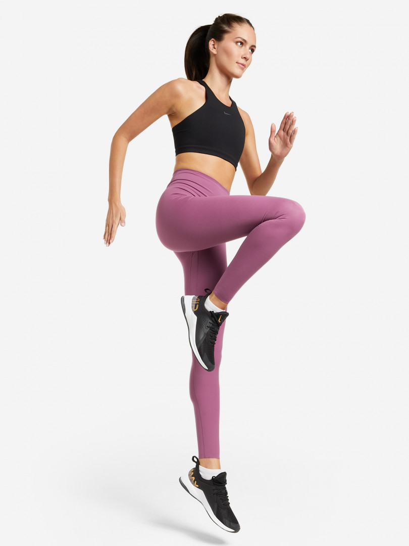 фото Спортивный топ бра nike yoga dri-fit swoosh, черный