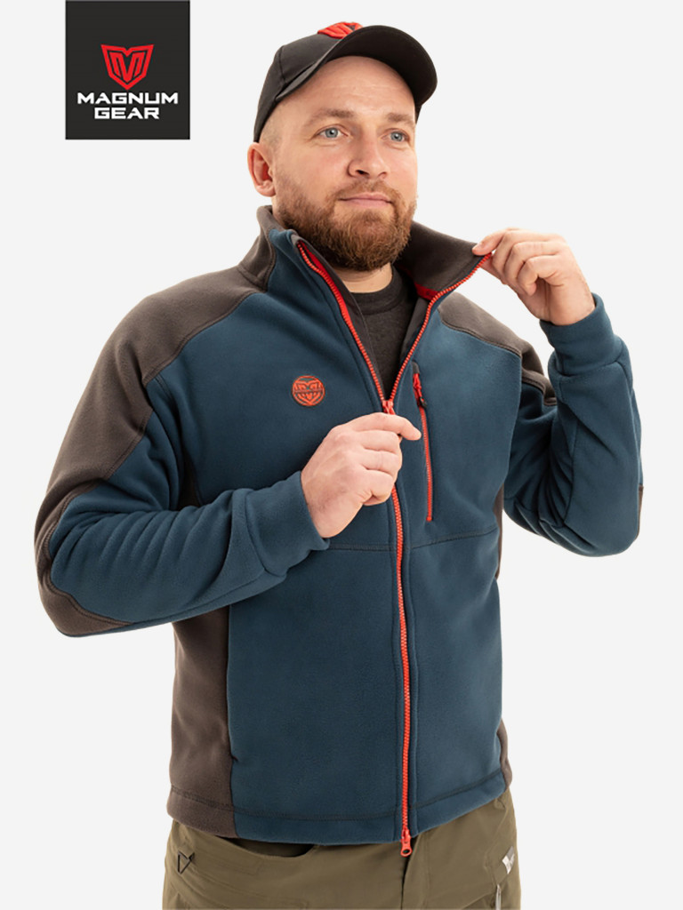 Толстовка флисовая для рыбалки и охоты MAGNUM GEAR NORD синий/графит