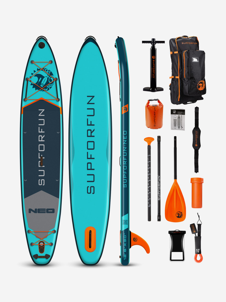 Cап борд надувной SUPFORFUN NEO 12.6 381х76х15 в максимальной комплектации.