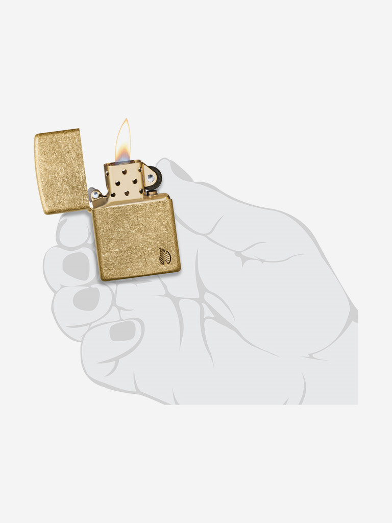 Зажигалка бензиновая ветроустойчивая Zippo Armor Flame Tumbled Brass