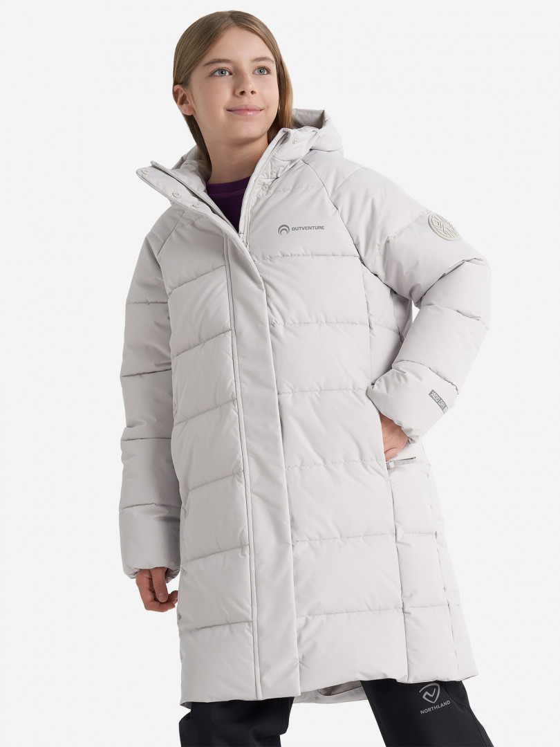 Пальто утепленное для девочек Outventure Серый 7999₽