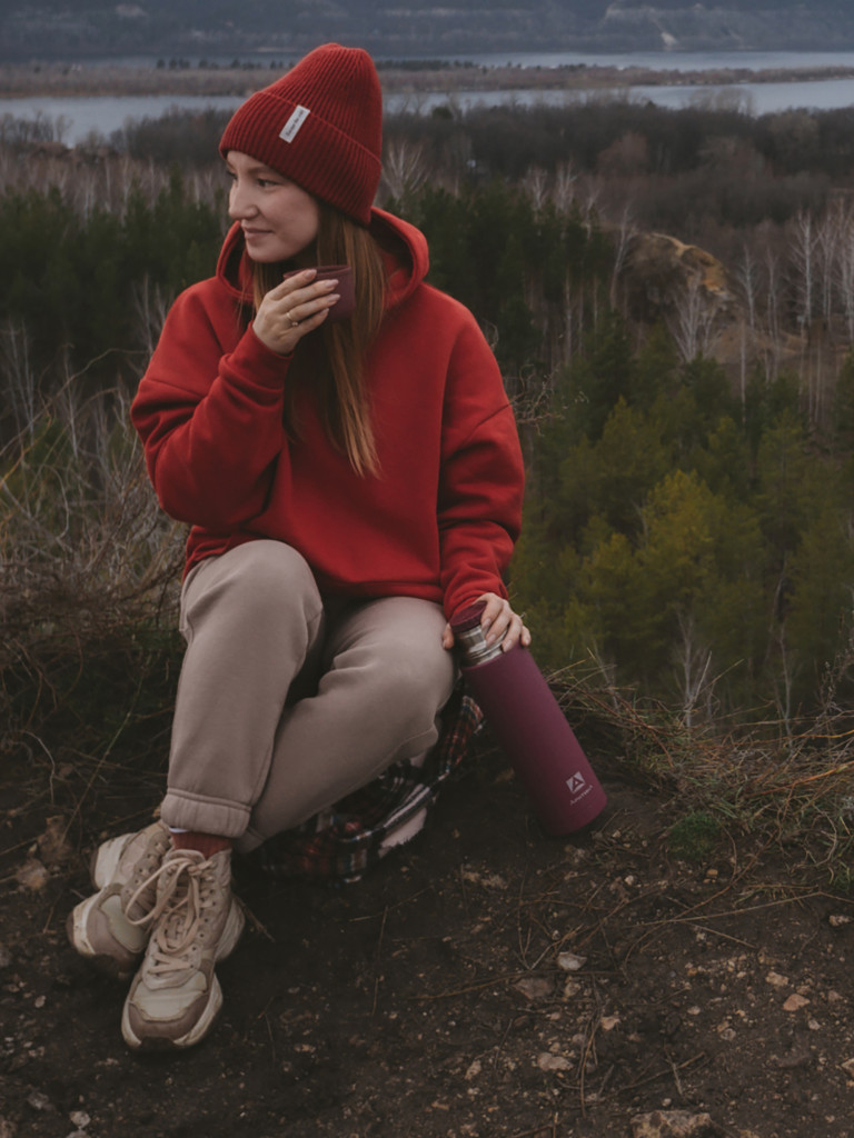 Термос вакуумный Арктика 1 л, вишня