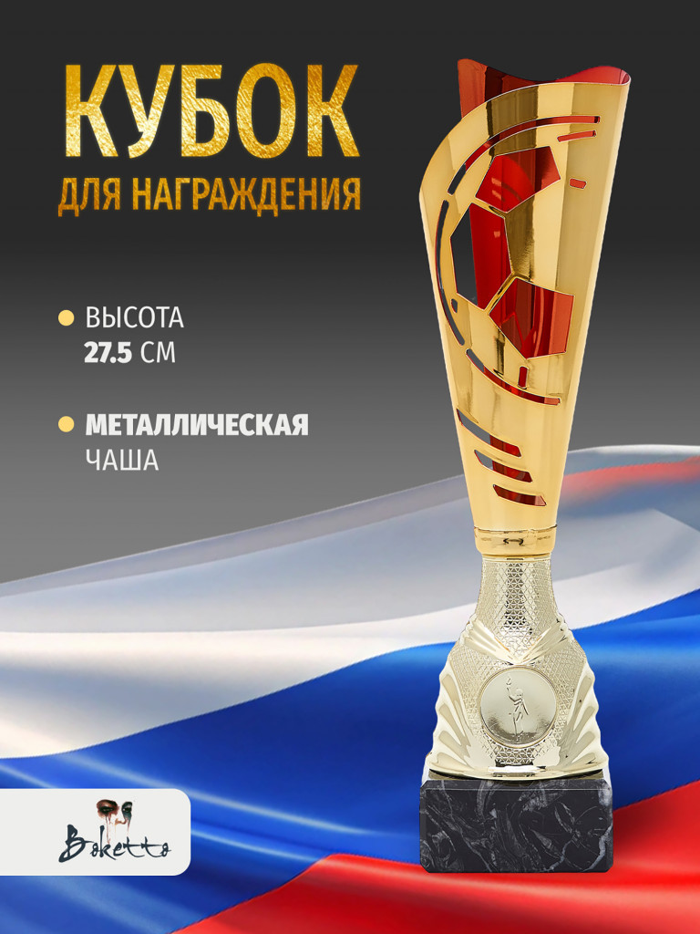 Спортивный кубок для награждения победителя 27.5 см красный