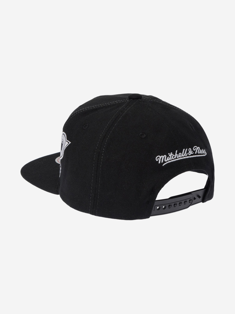 Бейсболка с прямым козырьком MITCHELL NESS HS12817-SJSBLCK San Jose Sharks NHL