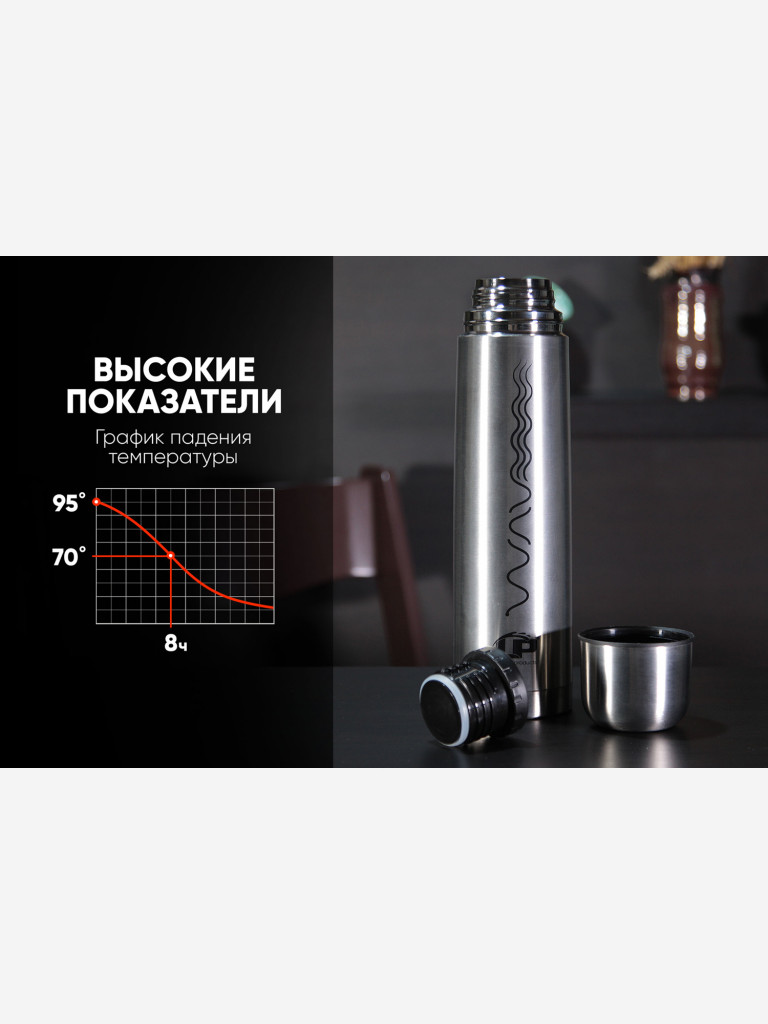 Термос LP Thermoproducts Wave 1 л, серебристый