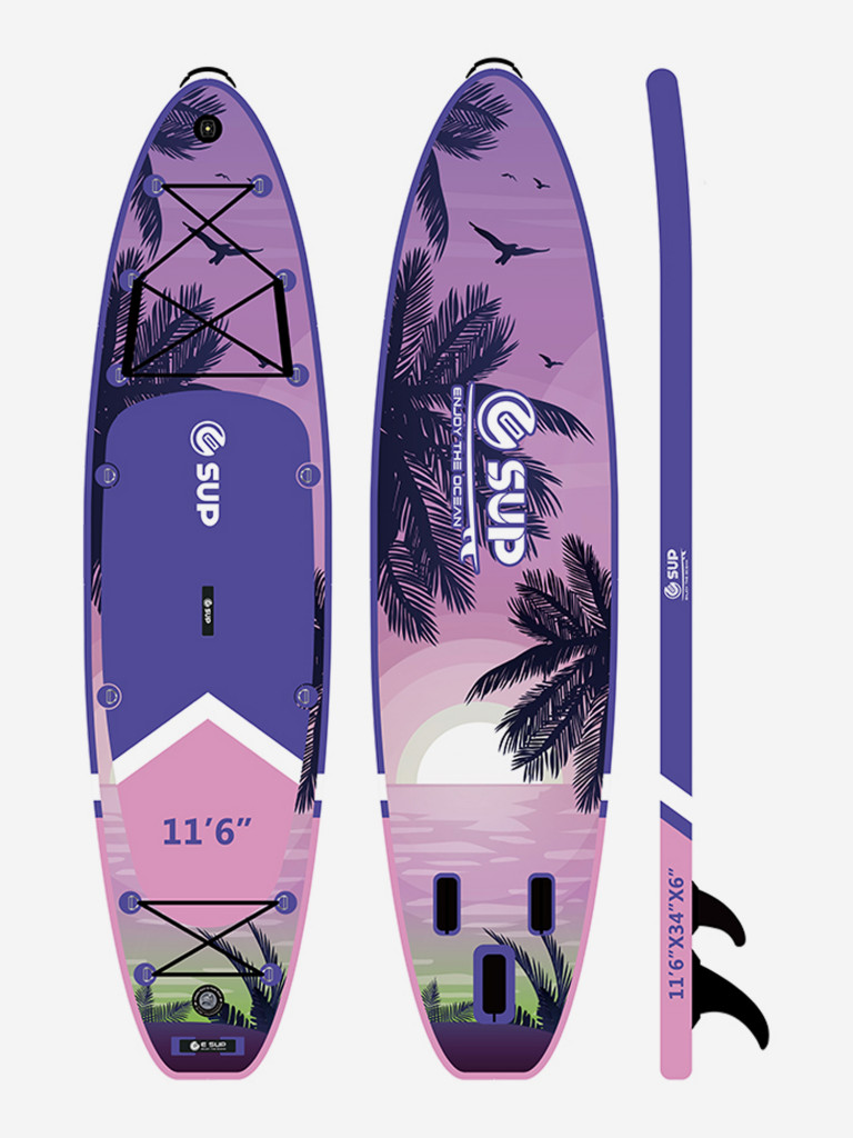 Надувная двухслойная SUP-доска E-SUP Sunset, 11'6" 350*86*15 см, сапборд