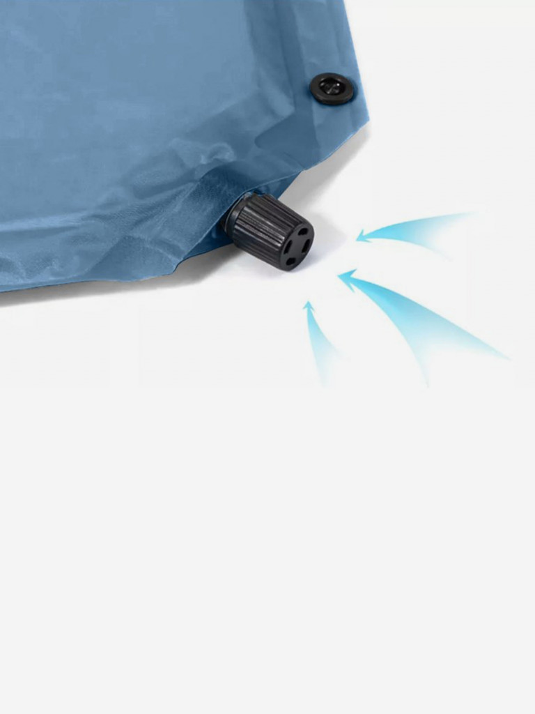 Коврик самонадувающийся Naturehike двойной, с подушками, 185х130х2,5 см, голубой