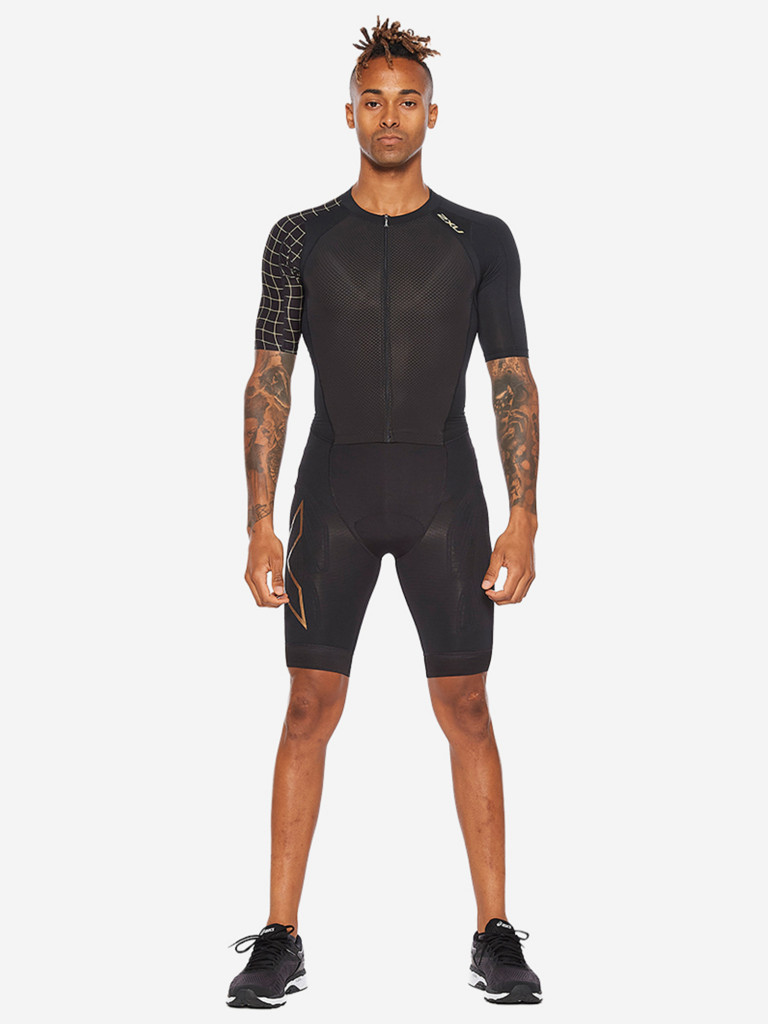 Мужской Компрессионный Костюм Для Триатлона 2XU Compression Full Zip Sleeved Trisuit