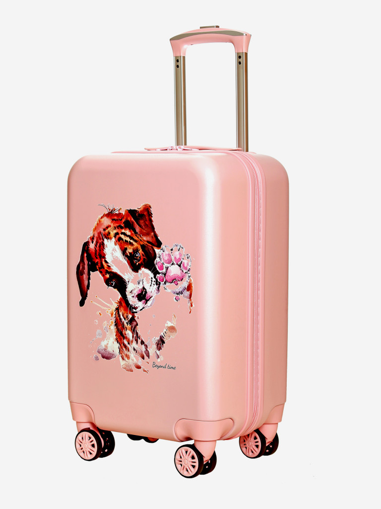 Чемодан детский BEYOND TIME G214 Собачка с лапкой розовый