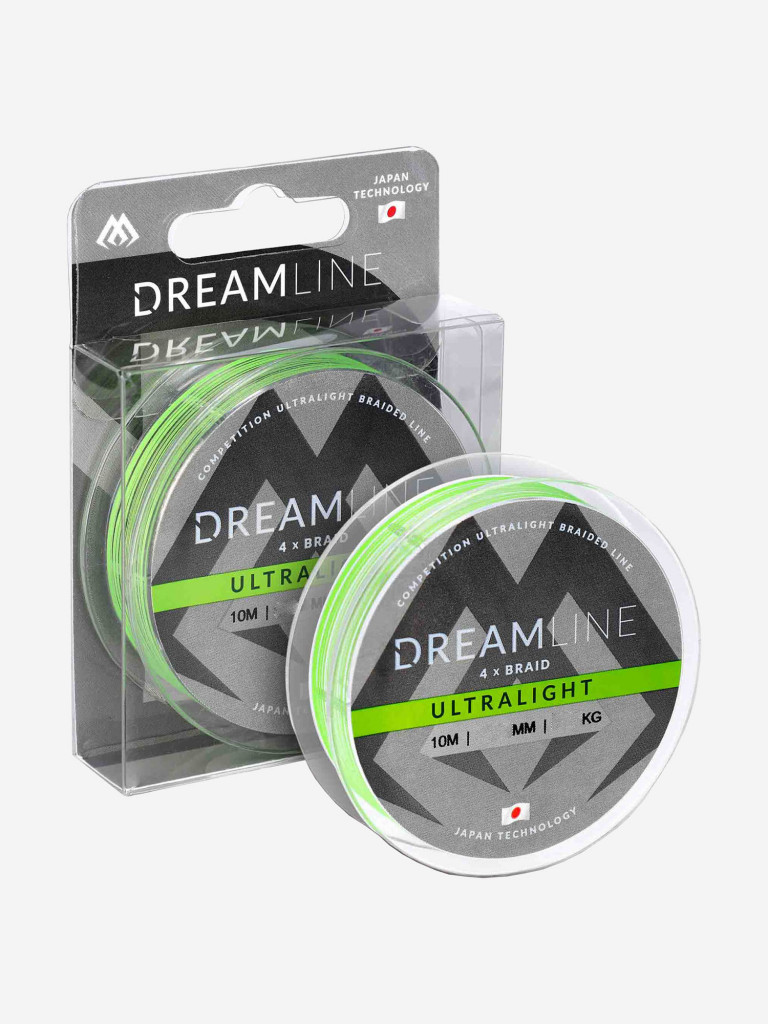 Плетеный шнур Mikado DREAMLINE Ultralight 0.058 fluo green (10 м) - 4.43 кг.