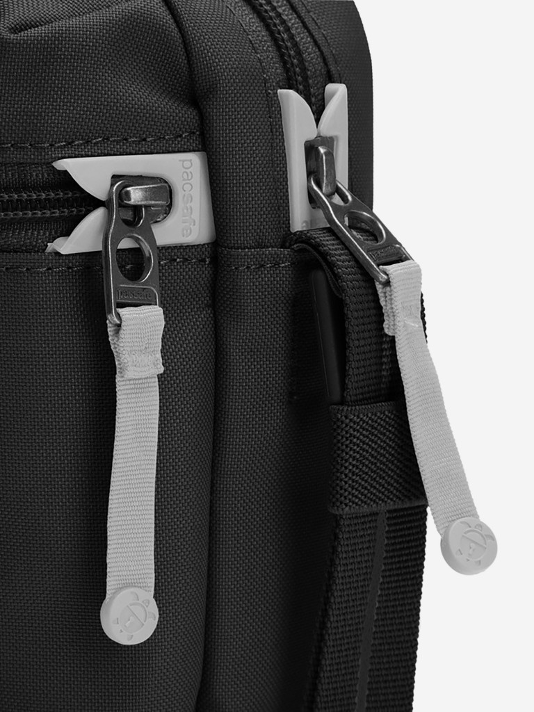 Сумка антивор Pacsafe GO Micro Crossbody, черная смола, 1,5 л.