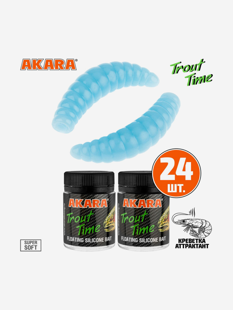 Силиконовая приманка Akara Trout Time MAGGOT 1,3 Shrimp 463 (24 шт.)