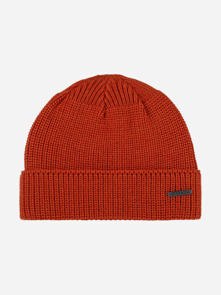Шапка с отворотом STETSON 8599345 BEANIE MERINO (оранжевый)