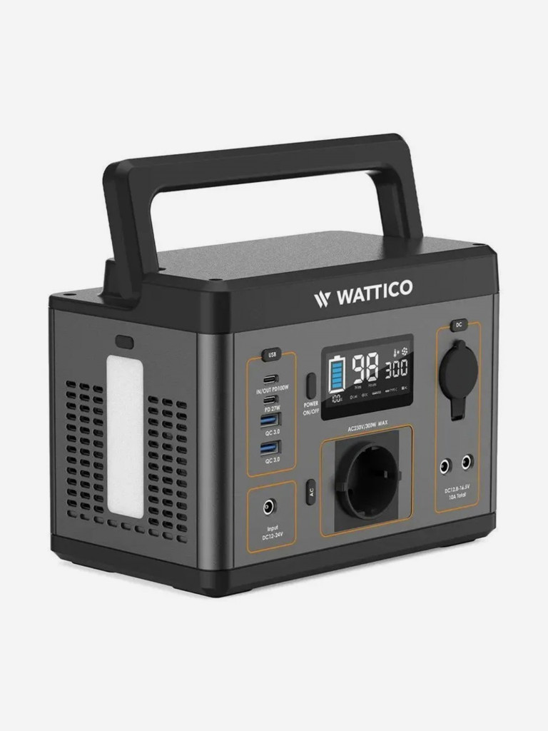 Зарядный комплект: Портативная электростанция и солнечная панель WATTICO 300 PRO