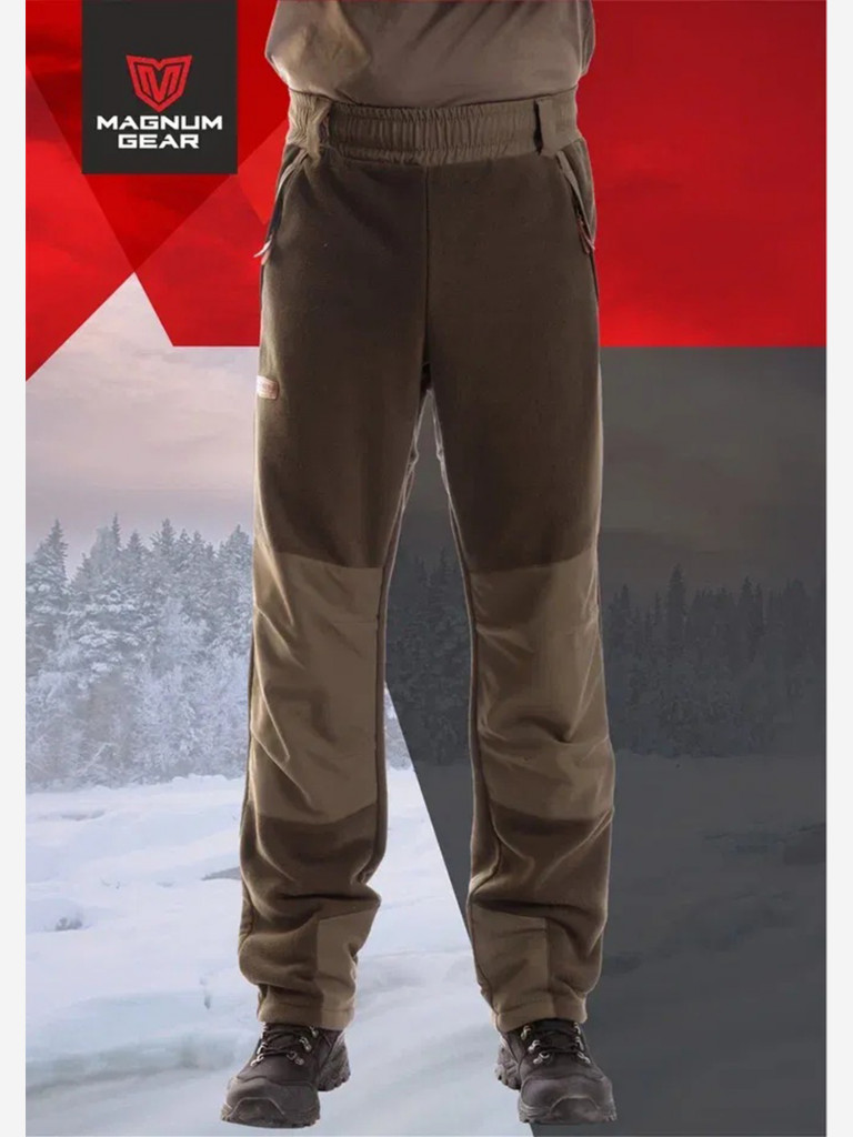 Брюки флисовые мужские для охоты и рыбалки MAGNUM GEAR MARAL хаки
