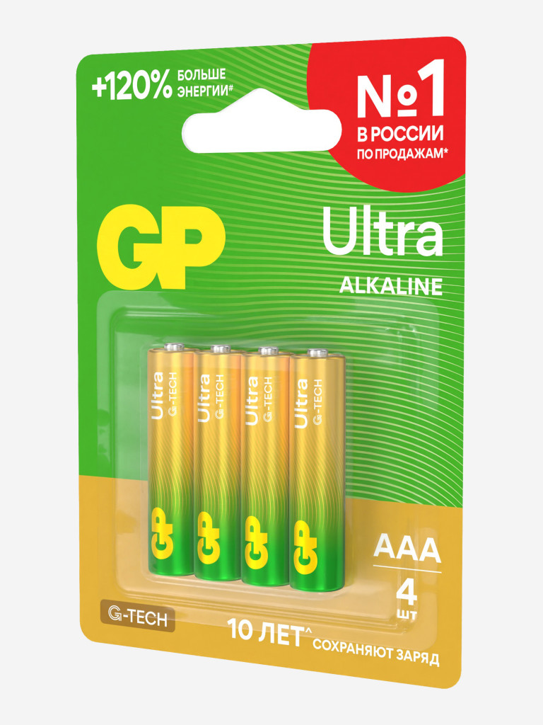 Батарейки щелочные мизинчиковые GP AAA G-tech, 4 шт