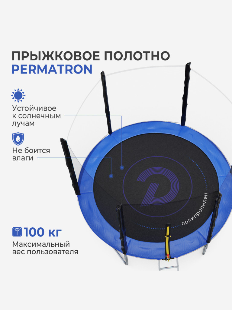 Батут с сеткой DFC PELPO 8ft с лестницей, BLUE