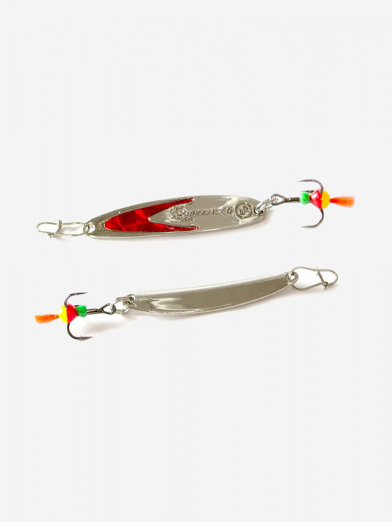 Блесна для рыбалки ECOPRO Судачья красный флекс,60мм, 10г, SRF зимняя на судака, щуку, окуня, вертикальная