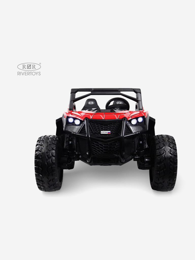 Детский электромобиль RIVERTOYS A707AA LUX NEW 4WD красный спайдер