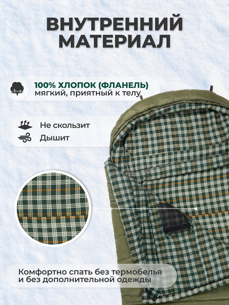 Спальный мешок BTrace Rich Левый, Левый, Зеленый