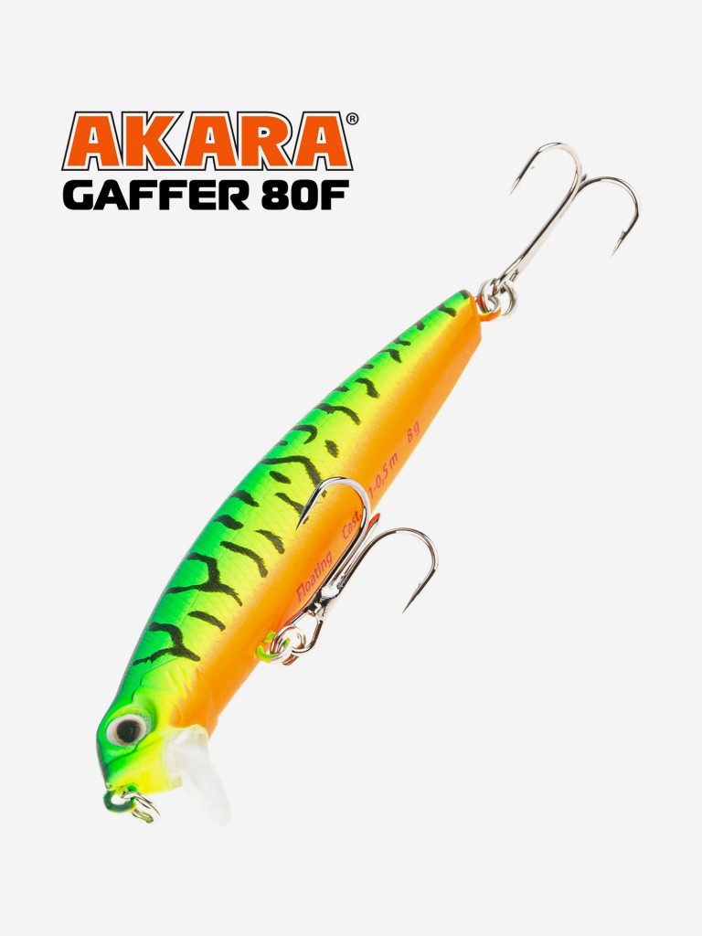 Воблер Akara Gaffer 80F 8 гр. минноу, плавающий, твичинговый, на щуку A68