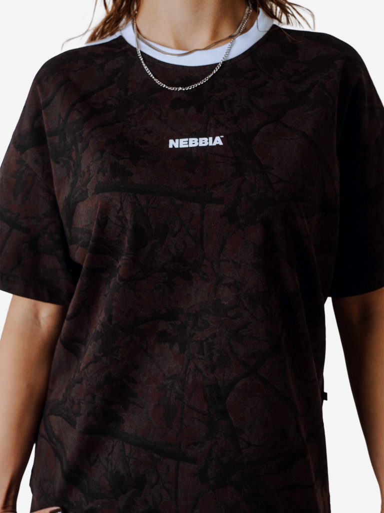 Футболка женская NEBBIA Relaxed Tee POWER 894 Dark brown camo