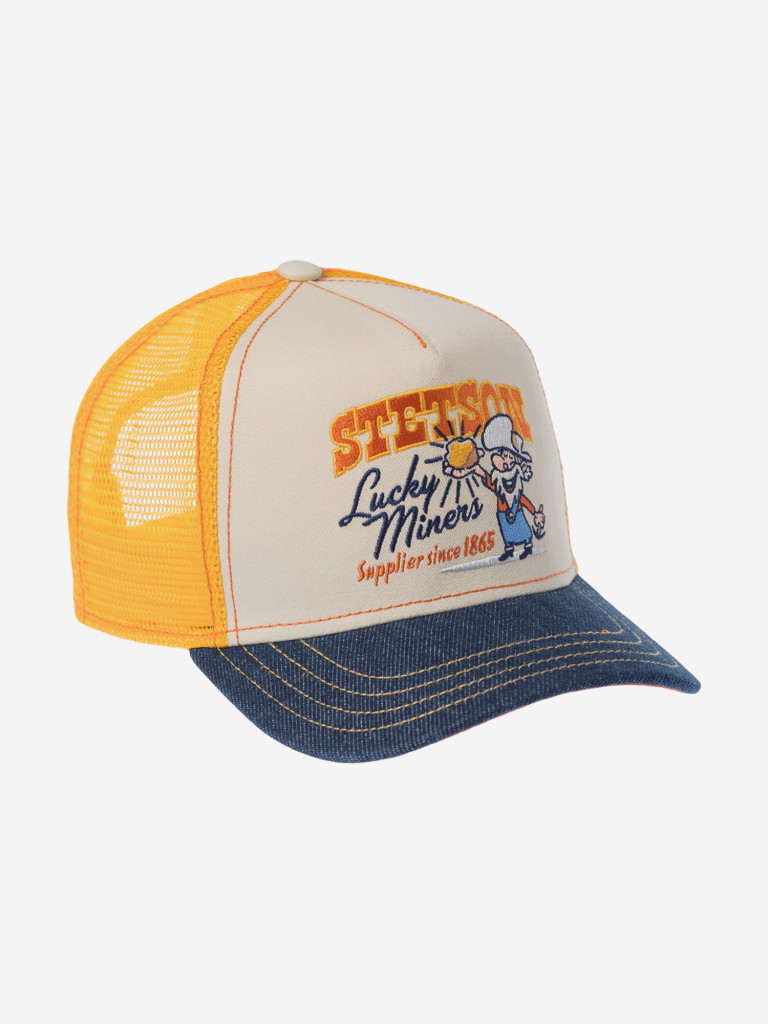 Бейсболка с сеточкой STETSON 7741103K TRUCKER CAP LUCKY MINERS (бежевый)