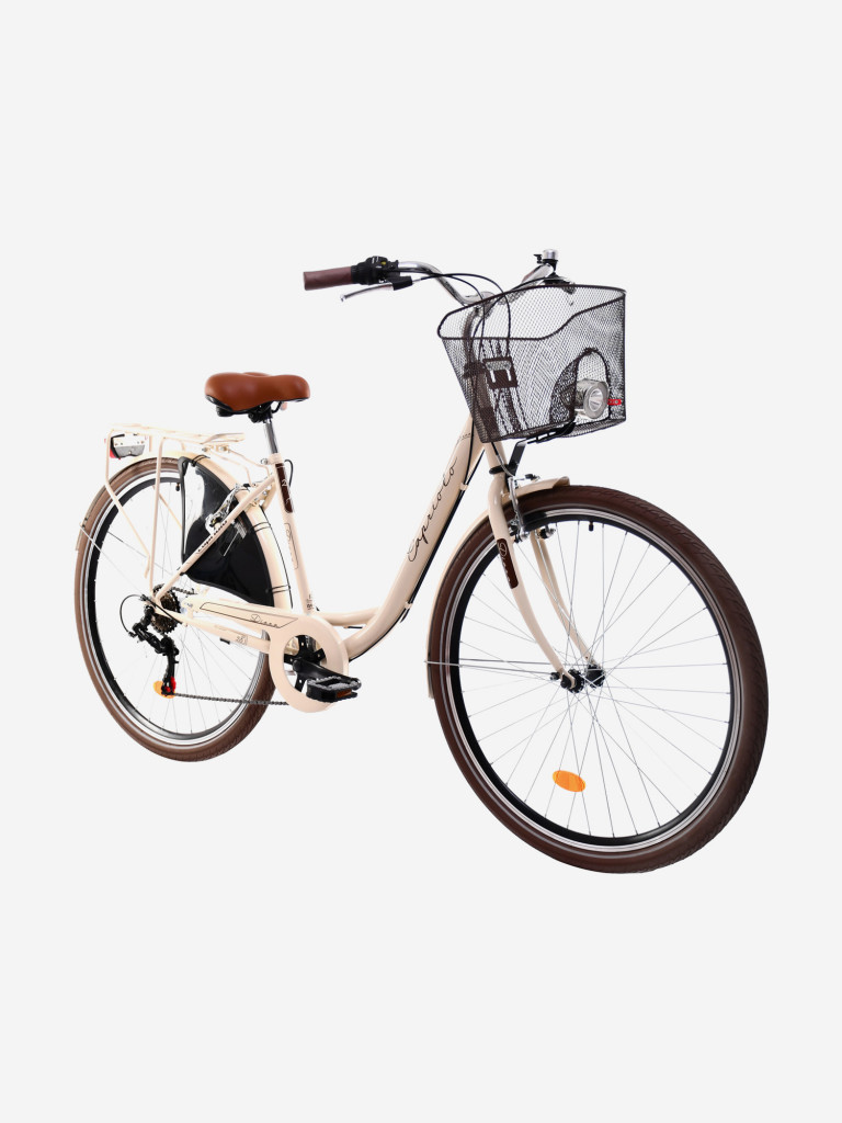 Велосипед CAPRIOLO CITY DIANA STEEL (1 X 6), рама сталь 18'', колёса 28'' (кремовый - коричневый)