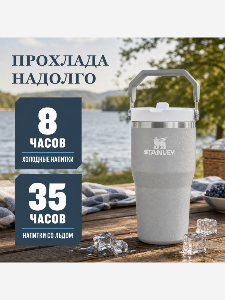 Термокружка STANLEY Iceflow2.0 0,59L (10-13318-0009) темно-серая, шт