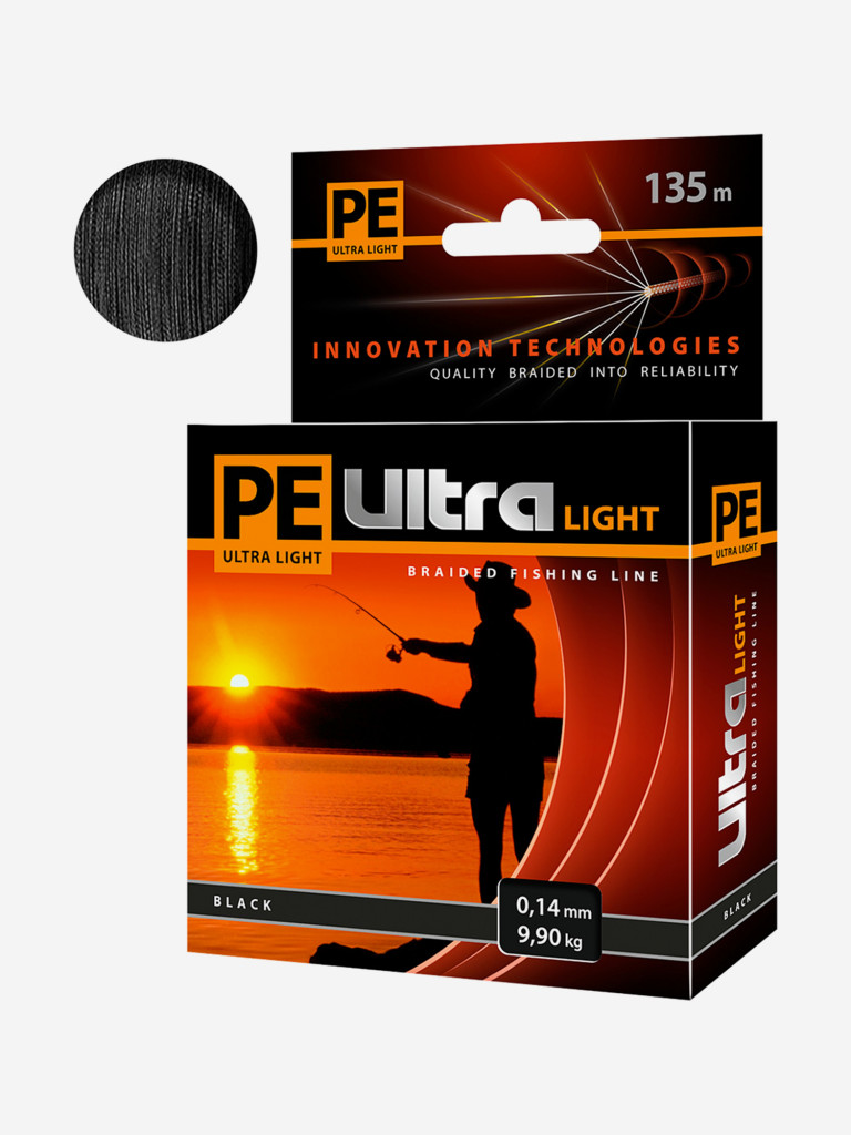 Плетеный шнур для рыбалки AQUA PE ULTRA LIGHT Black 0,14mm 135m