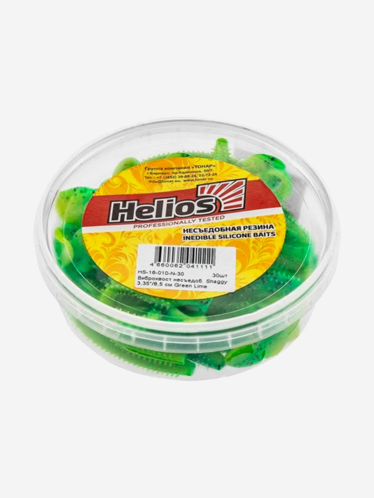 Мягкая приманка Helios Shaggy, 3,35'' / 8,5 см, Green Lime, 30 шт (HS-16-010-N-30)