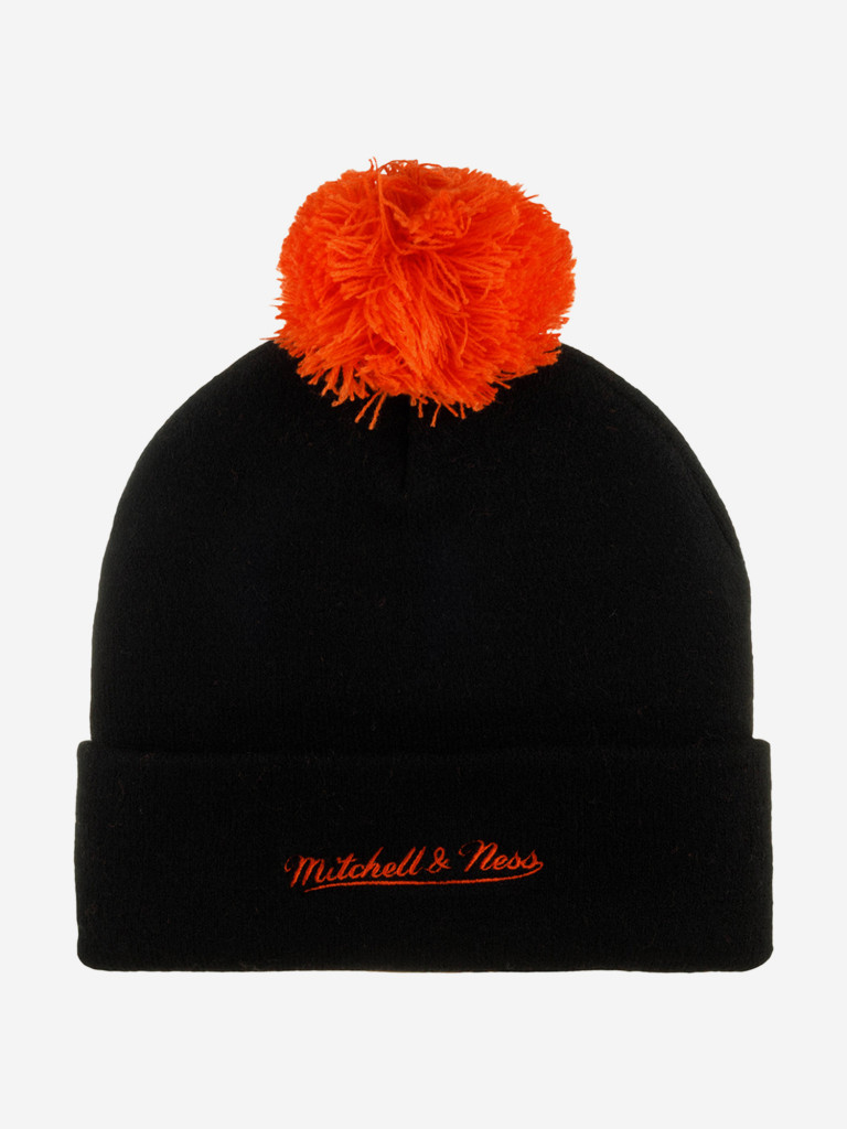 Шапка с помпоном MITCHELL NESS KTPCDX22016-ADUBLCK Anaheim Ducks NHL (черный)