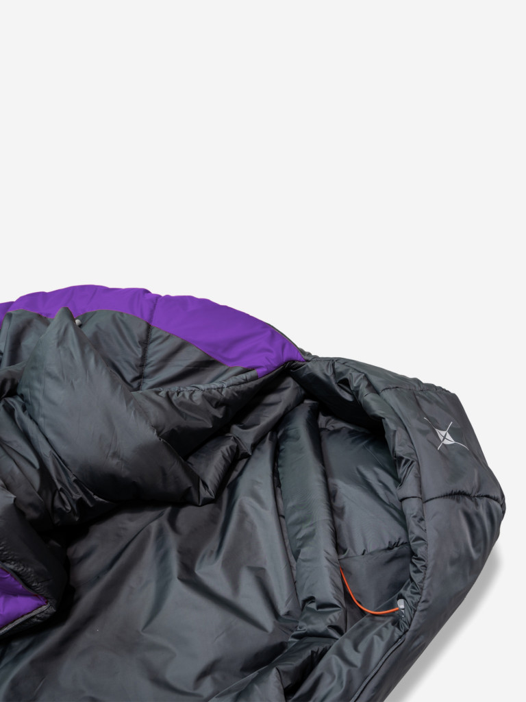 Спальный мешок TALBERG SUMMIT EXP -18°C, серый/фиолетовый левый