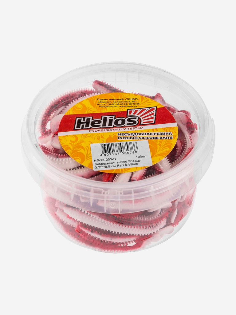 Мягкая приманка Helios Shaggy, 3,35'' / 8,5 см, Red & White, 100 шт (HS-16-003-N)